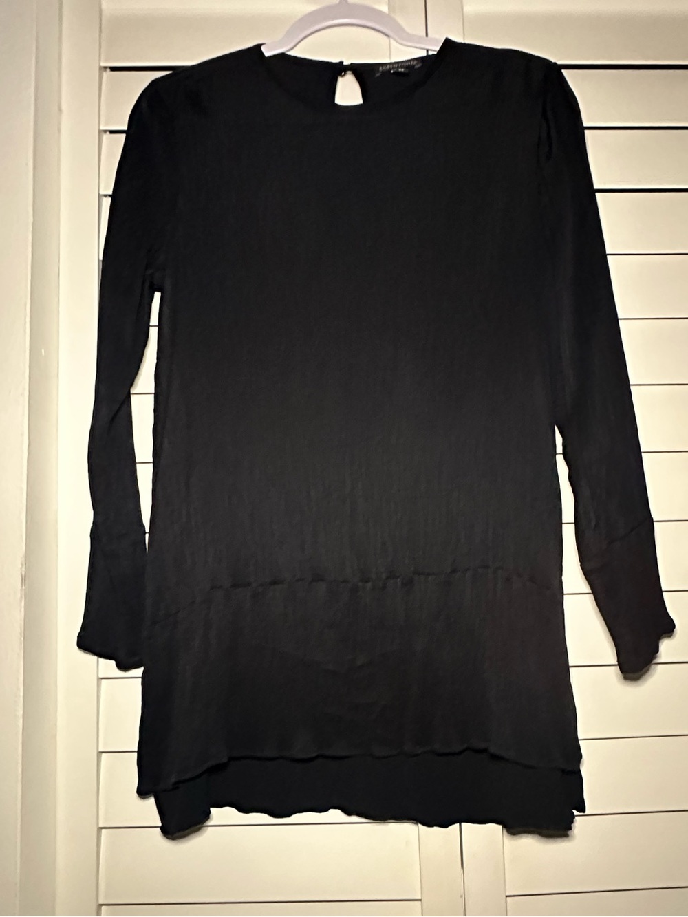 Eileen Fisher Black Textured Crewneck Tunic